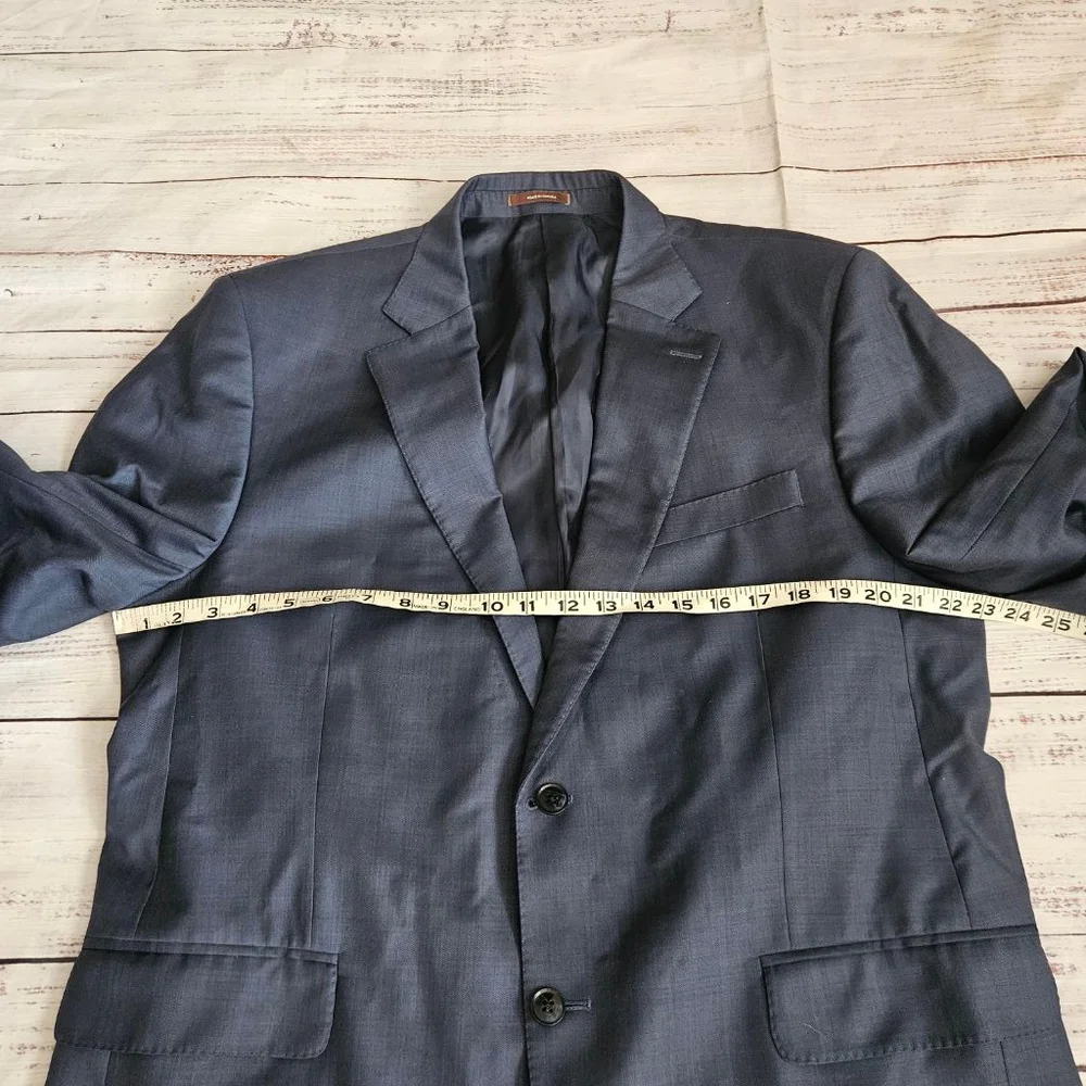 Peter Millar Blue Pure Virgin Wool Two Button Blazer Jacket Mens 44R